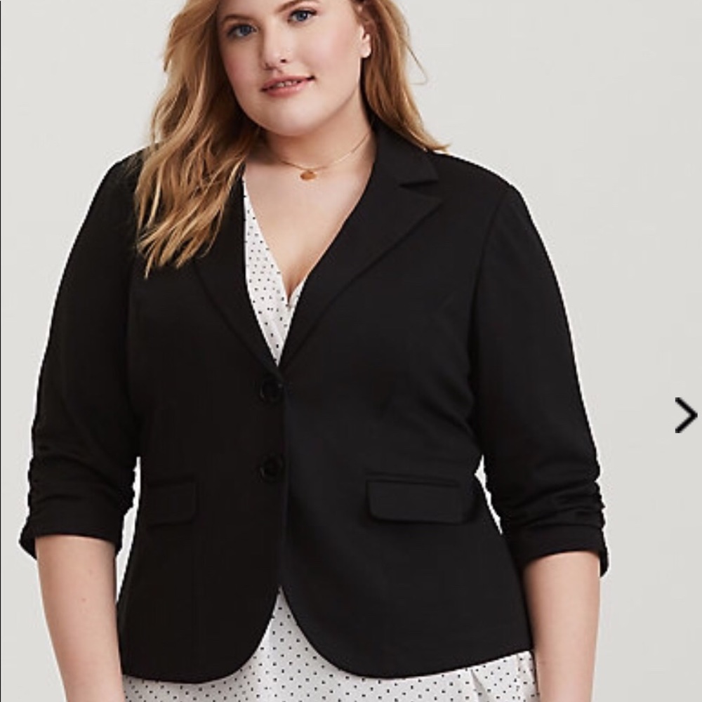 Torrid Ruched sleeve blazer